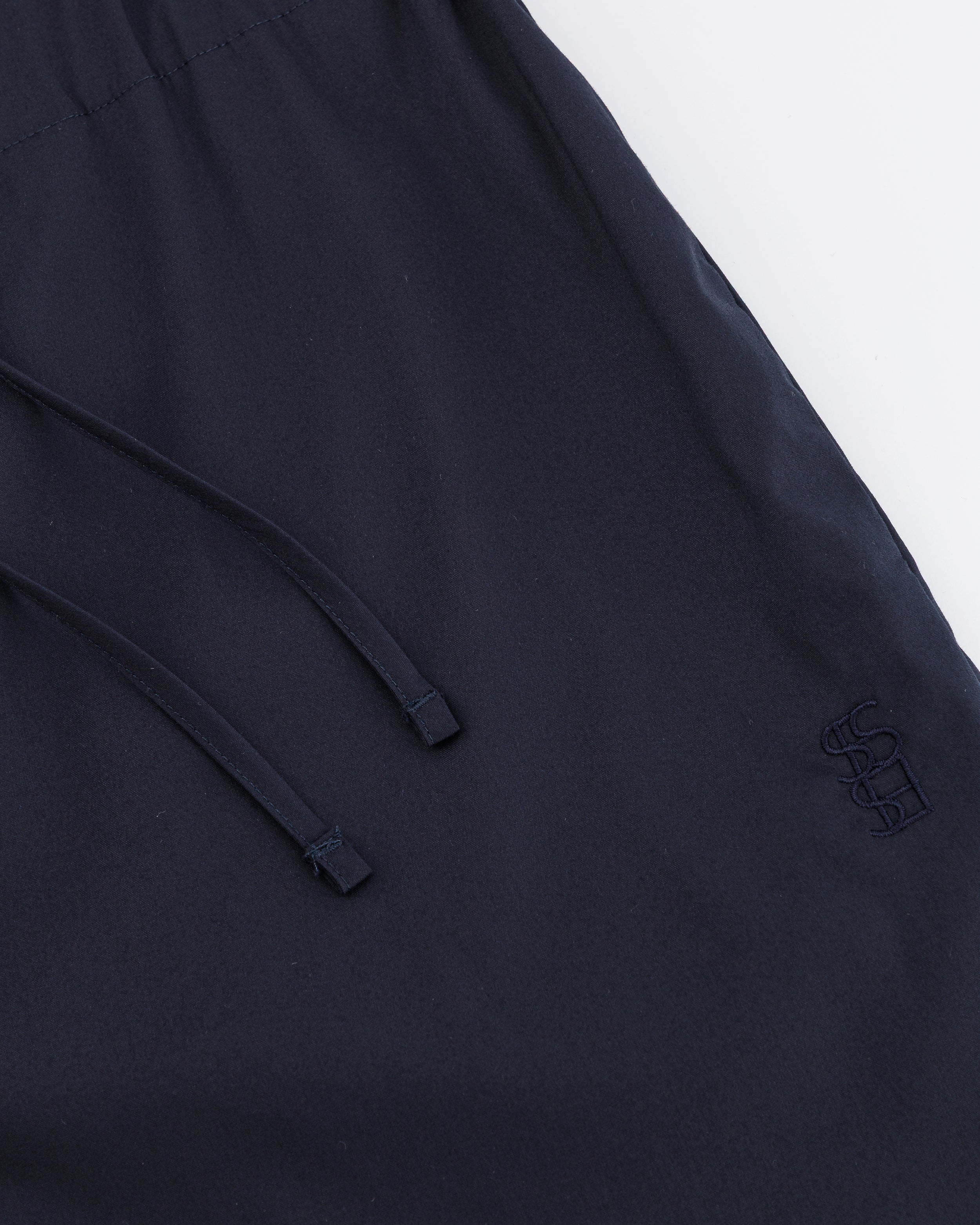 Noa Navy Blue Cotton Poplin Pants