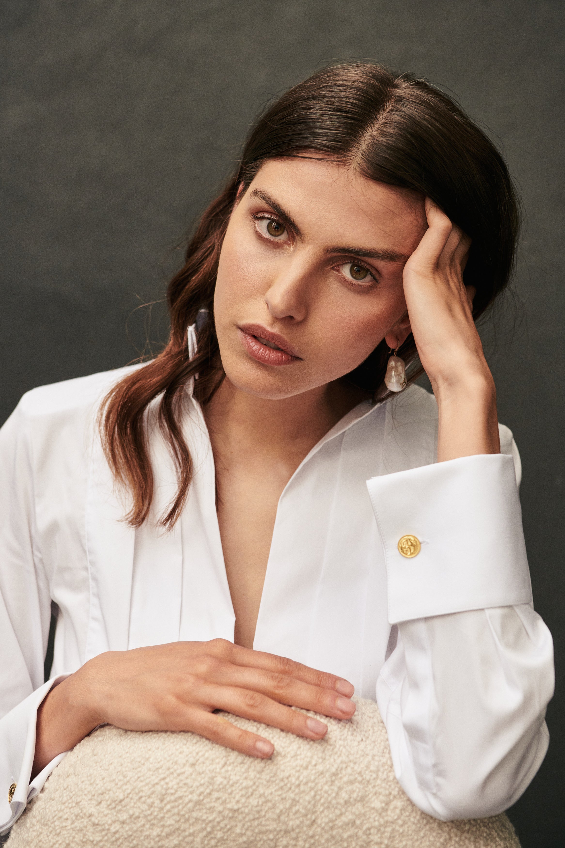 Boutons de manchettes dorés Lion