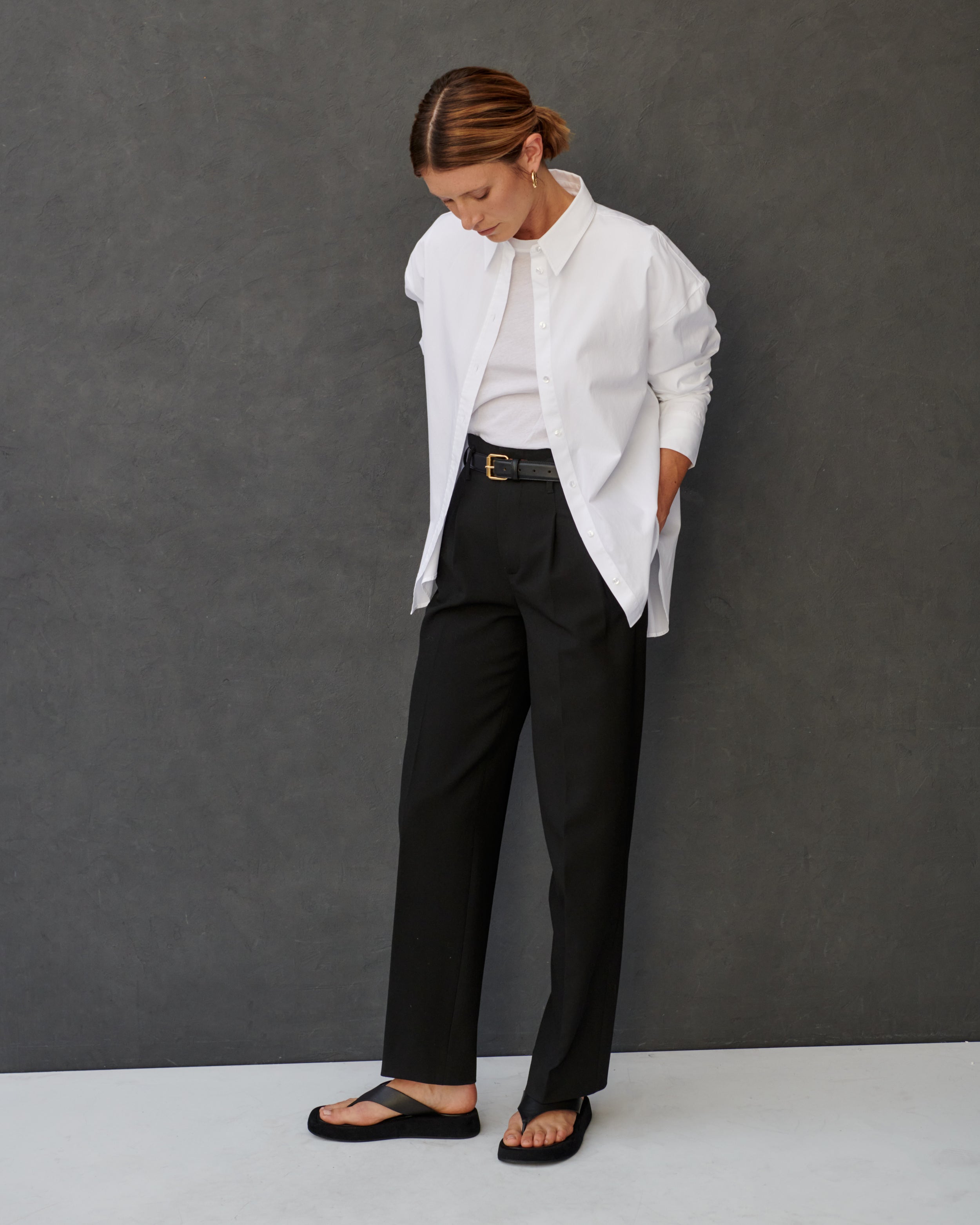 Chemise oversize en popeline de coton blanche