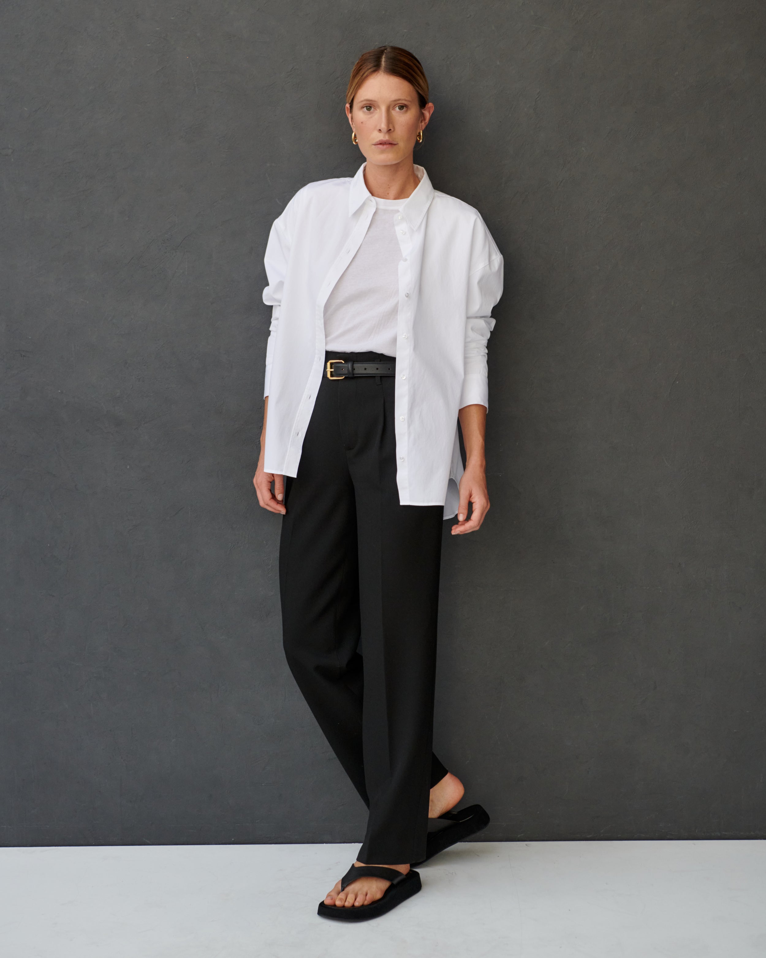 Chemise oversize en popeline de coton blanche