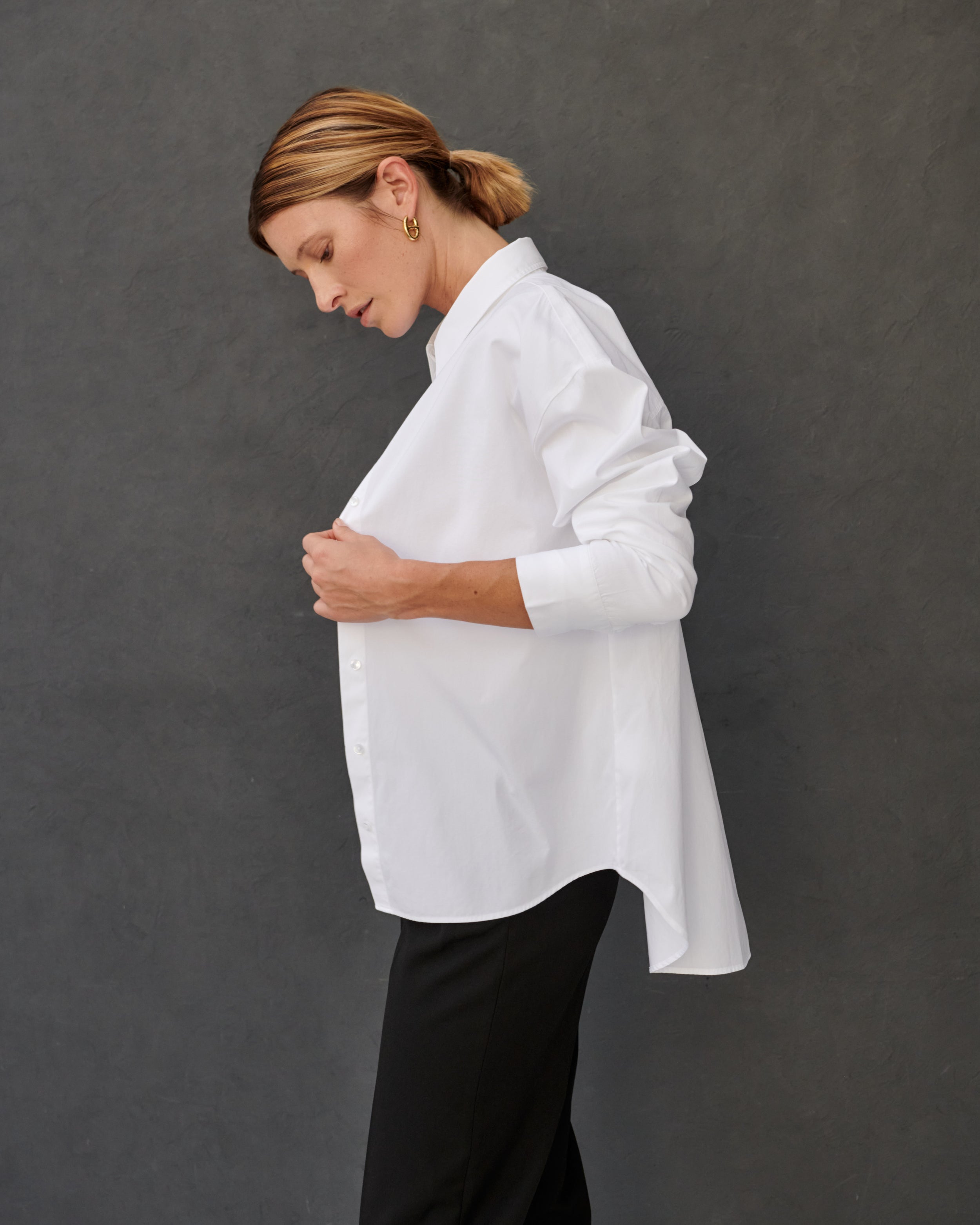 Chemise oversize en popeline de coton blanche