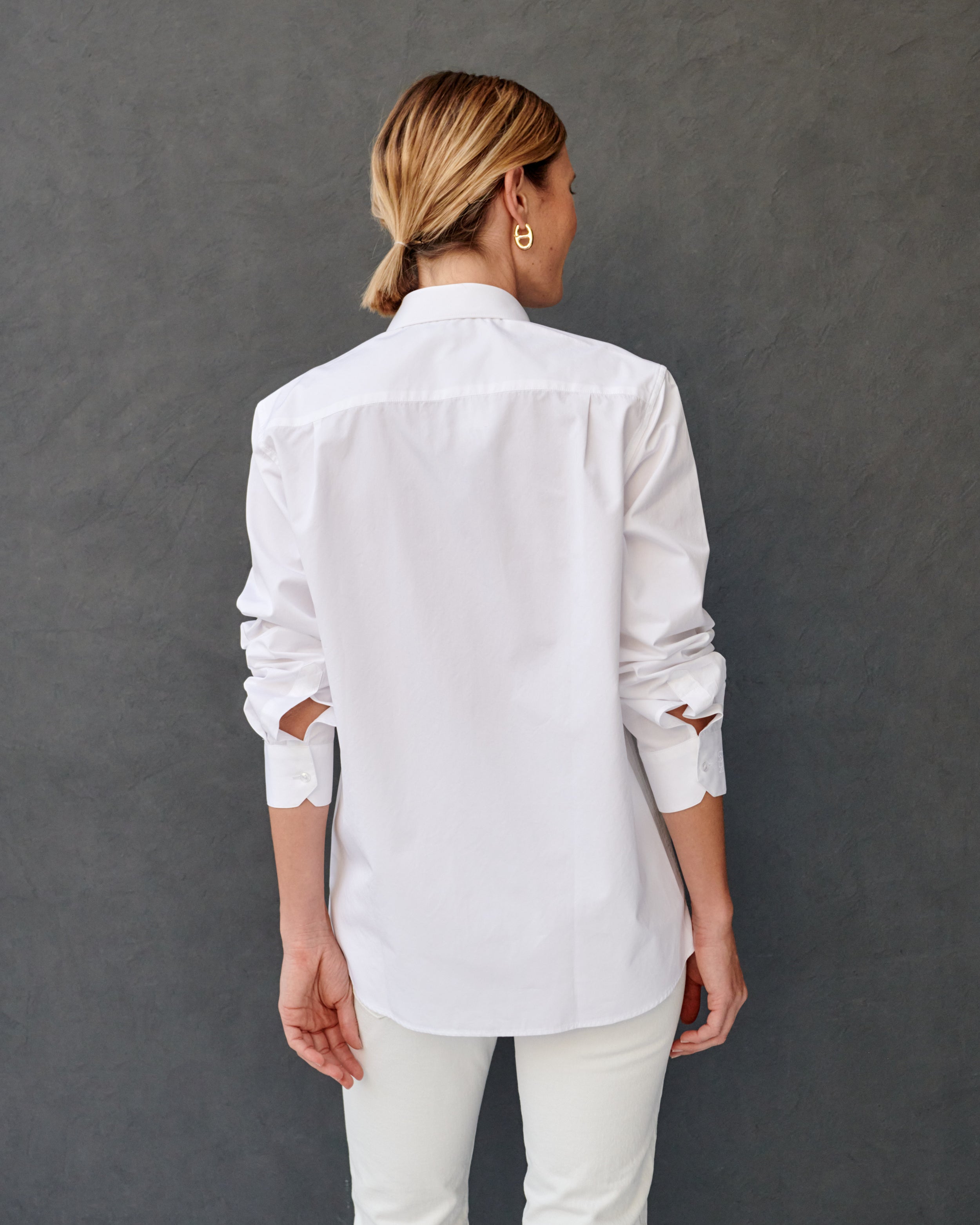 Chemise boyfriend en popeline de coton blanche