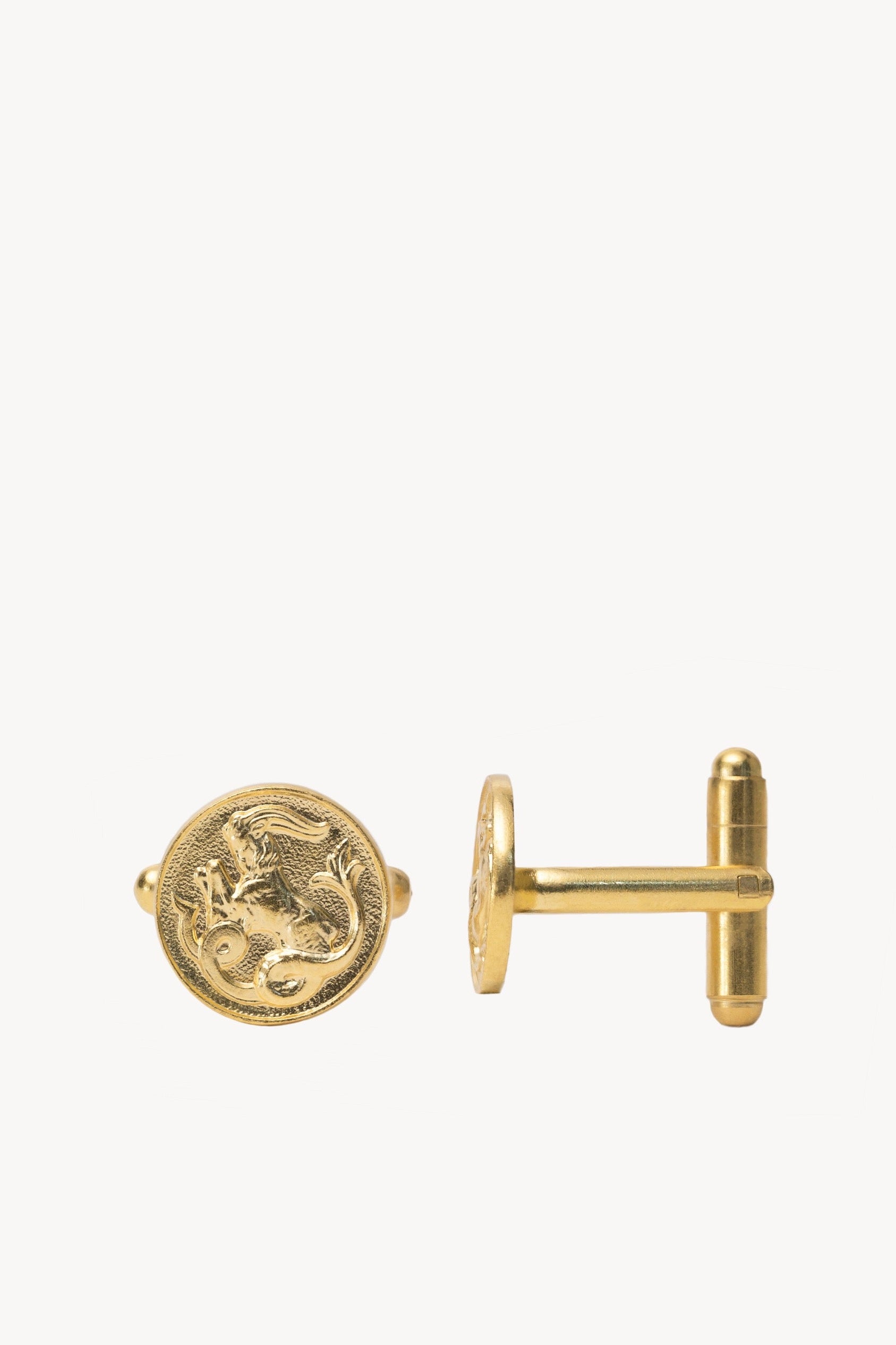 Boutons de manchettes dorés Capricorne