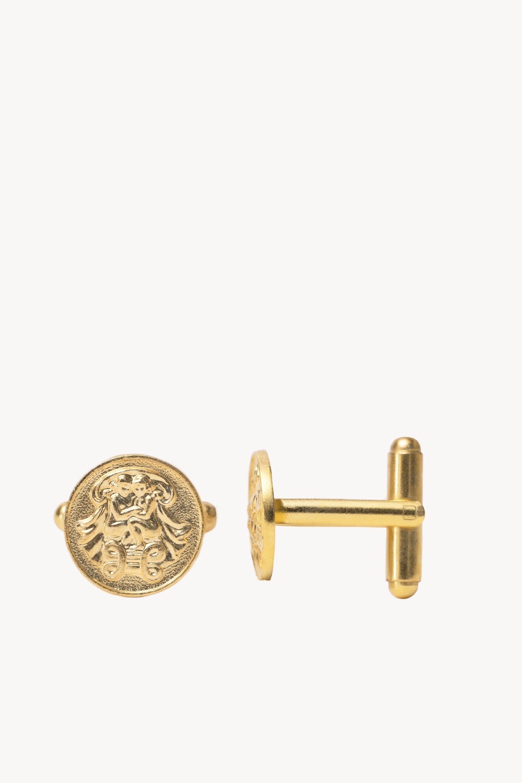 Boutons de manchettes dorés Gémeaux