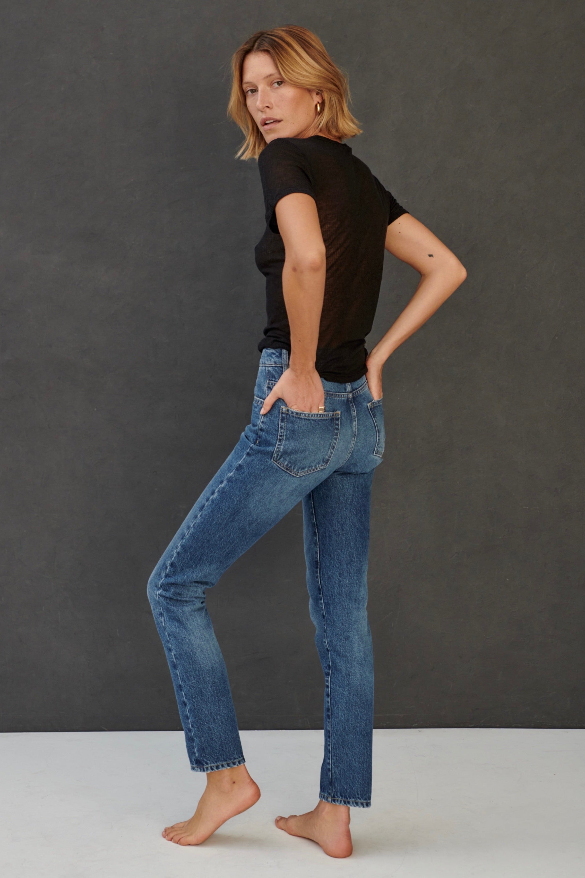 Jean bleu coupe droite SESSEI