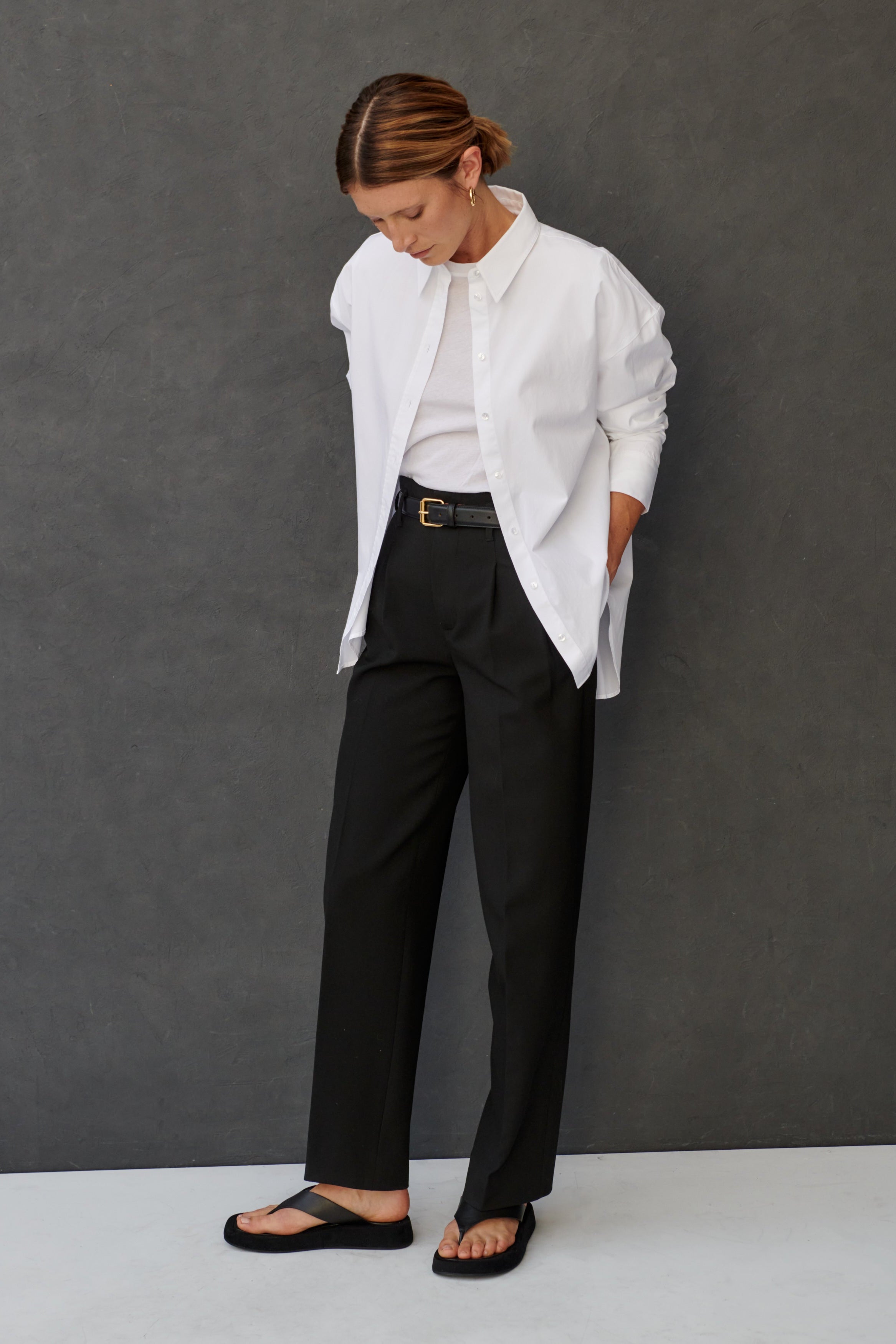 Chemise oversize en popeline de coton blanche