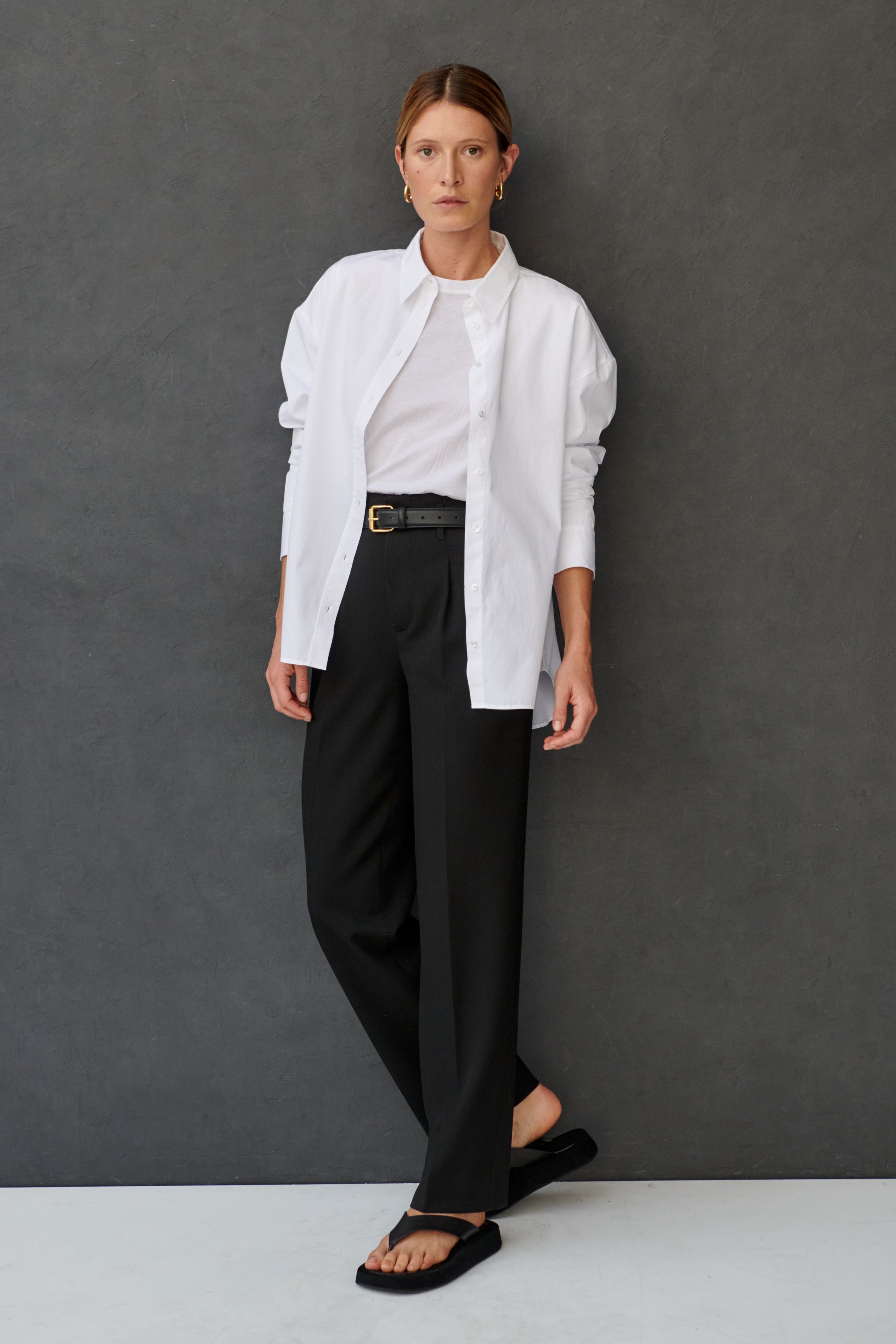 Chemise oversize en popeline de coton blanche