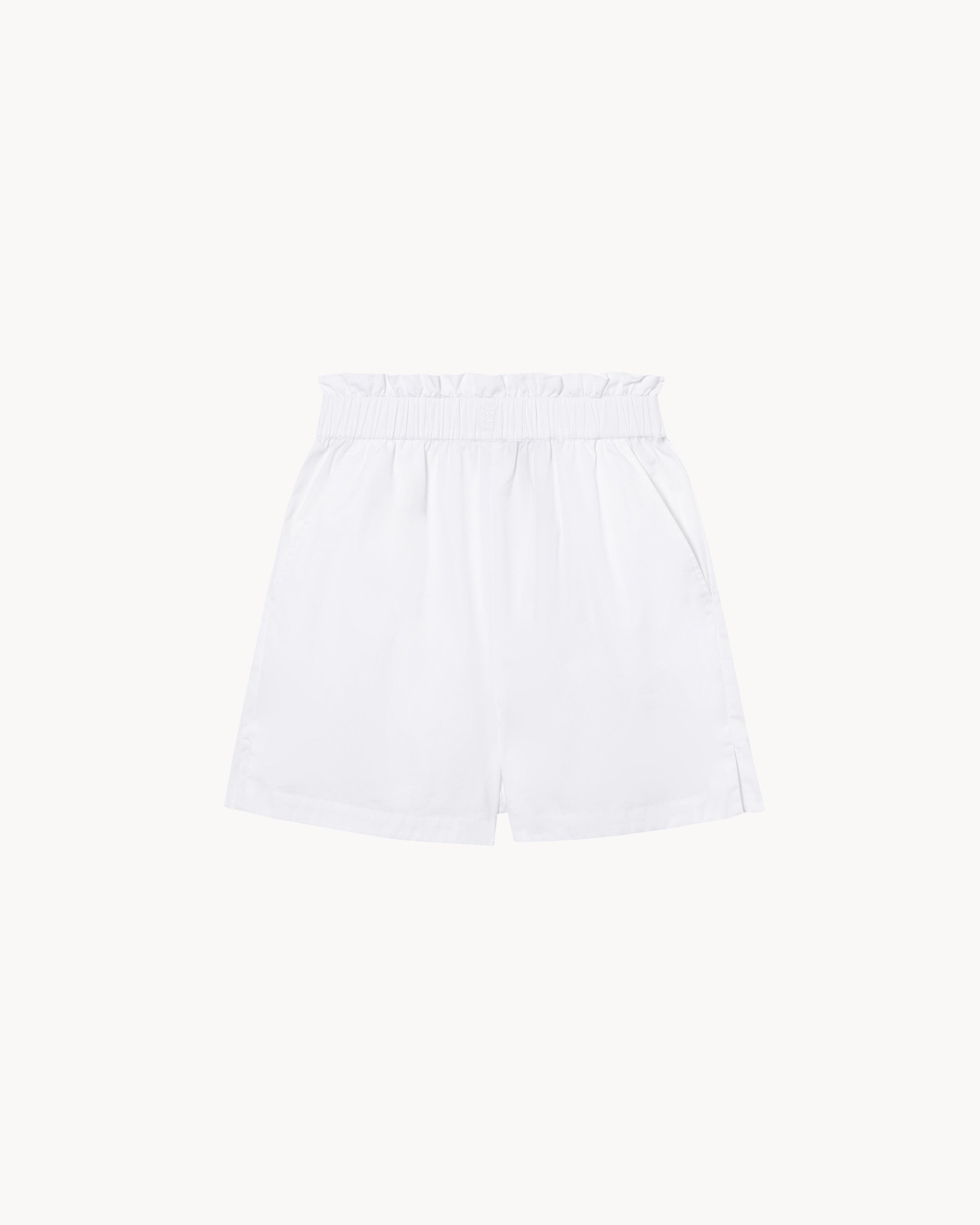 Short en popeline de coton blanc