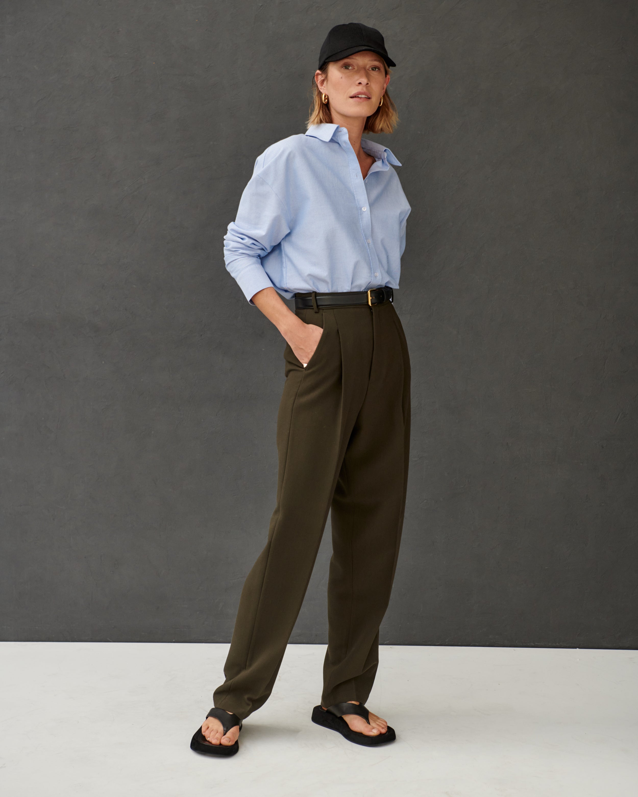 Chemise en coton Oxford bleu ciel