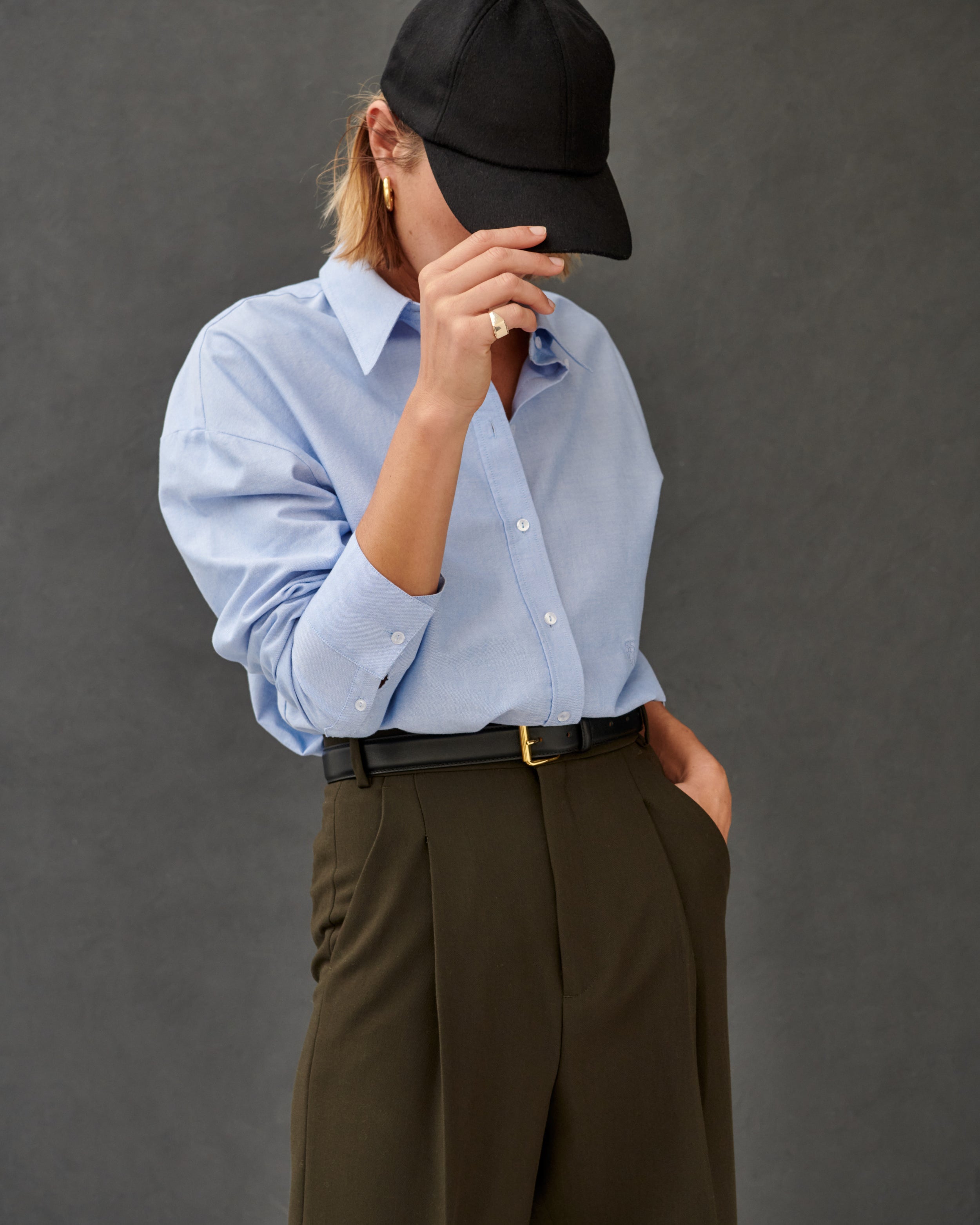 Chemise en coton Oxford bleu ciel