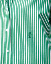 Charger l&#39;image dans la galerie, Chemise oversize en popeline de coton à rayures vertes
