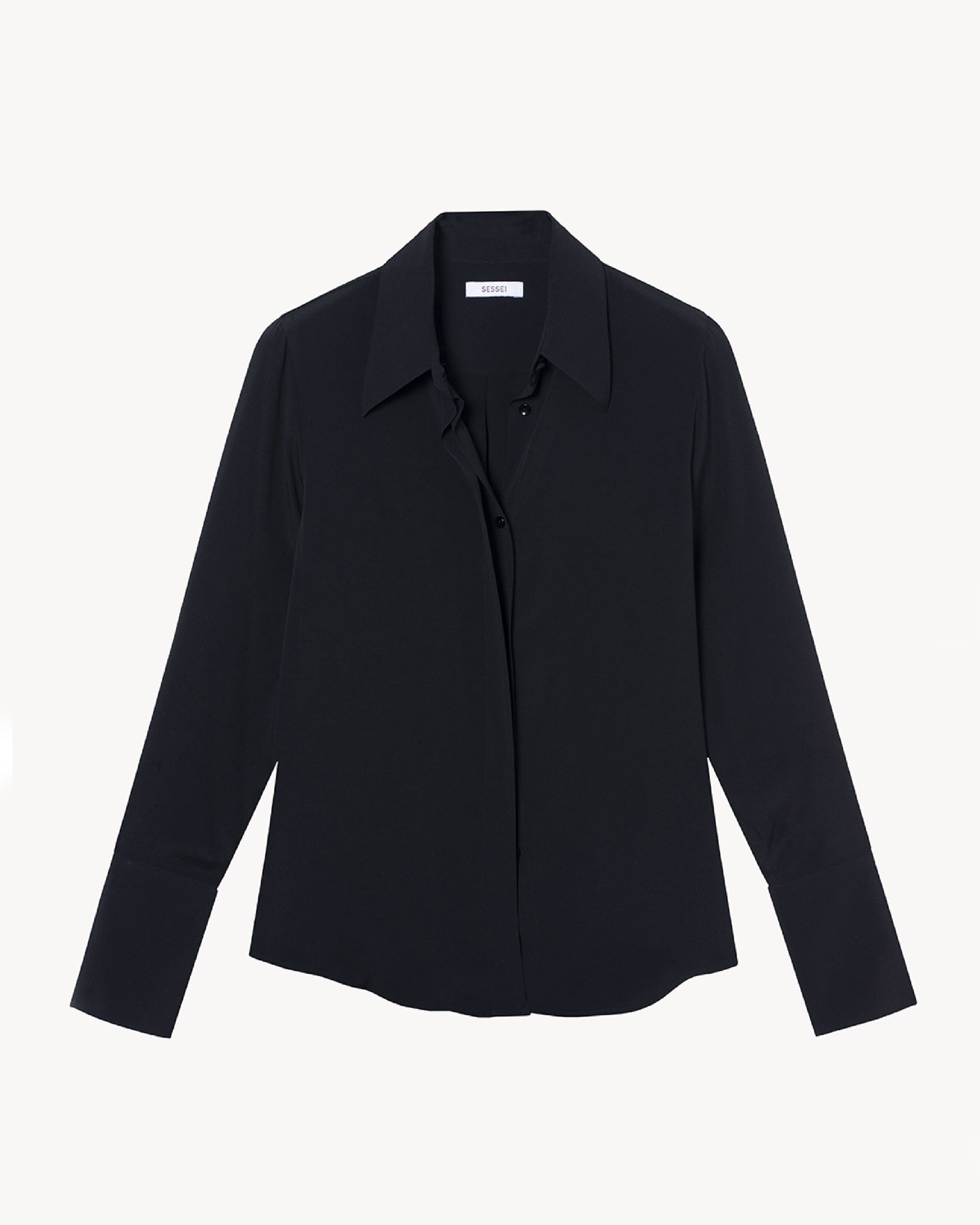 Chemise en soie noire