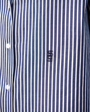 Charger l&#39;image dans la galerie, Chemise en popeline de coton à rayures bleu marine
