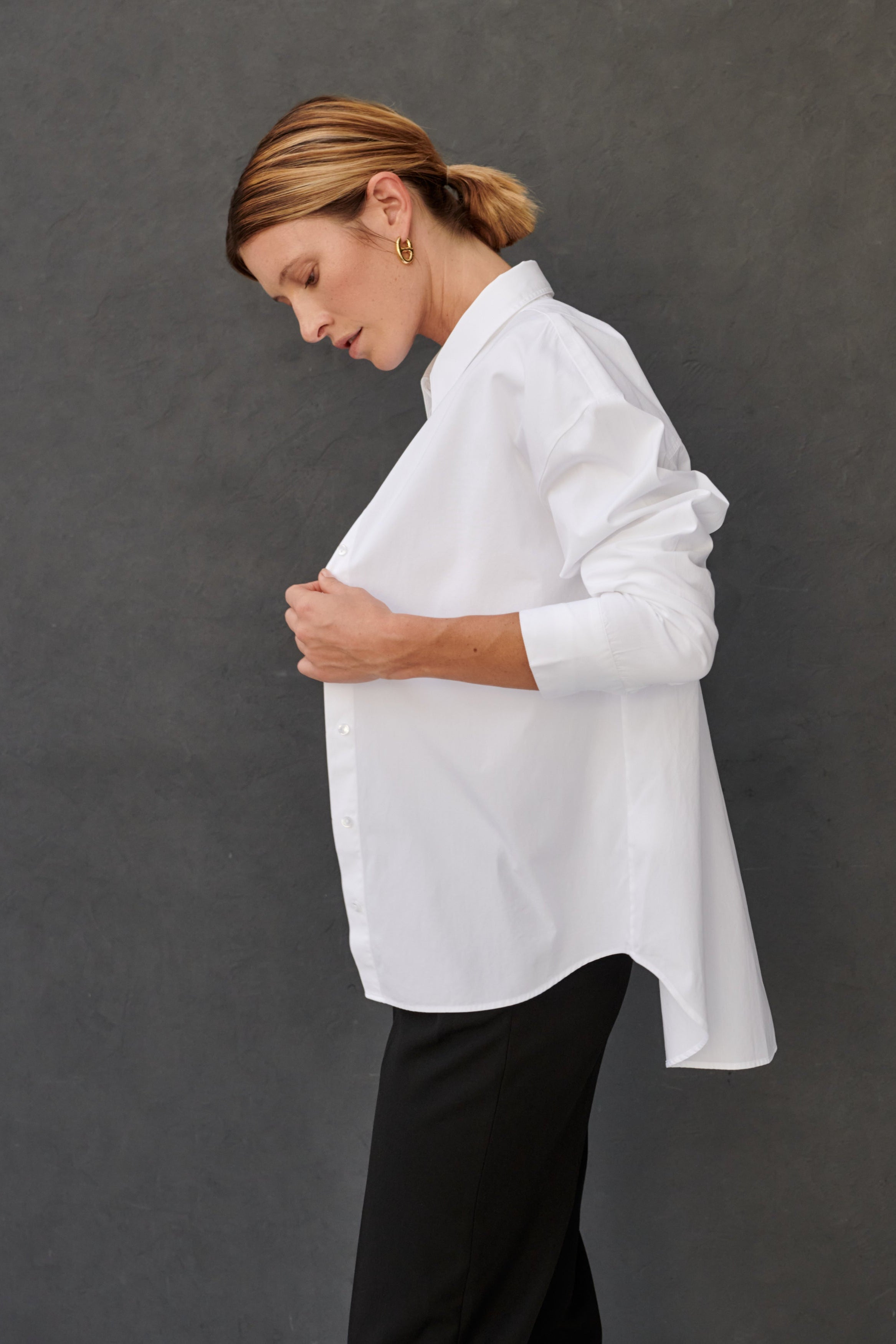 Chemise oversize en popeline de coton blanche